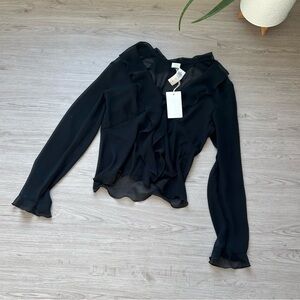 Wilfred Black Ruffle Blouse